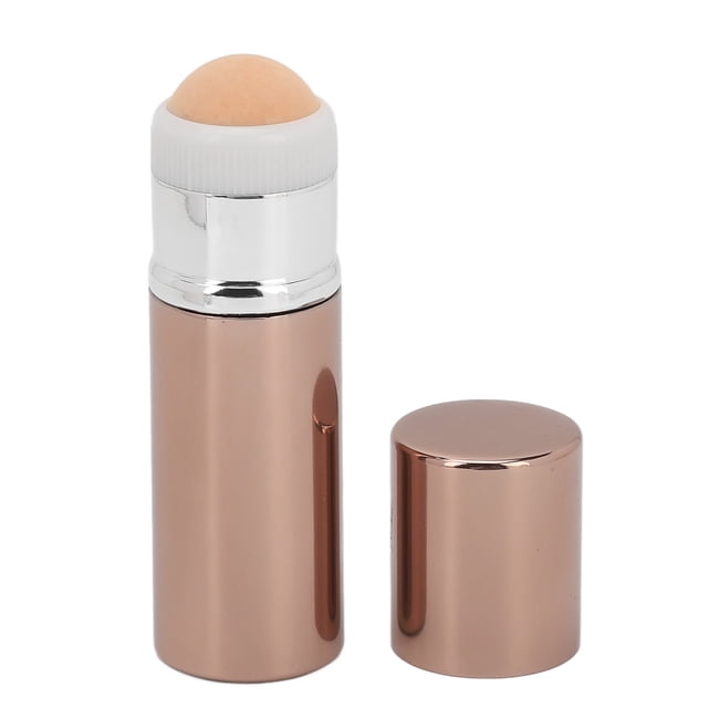 2 in 1 Face Oil Absorbing Roller, Reusable Foundation Brush Volcanic Stone Oil Control Roller with Foundation Brush and Volcanic Stone for Face Makeup Look