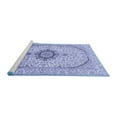 thumbnail image 2 of Ahgly Company Machine Washable Indoor Square Medallion Blue Traditional Area Rugs, 5' Square, 2 of 4