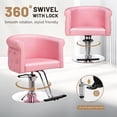 thumbnail image 6 of UBesGoo Barber Chair Salon Styling Chair Black Gold Hydraulic Pump, Pink, 6 of 8