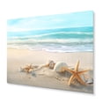 thumbnail image 2 of Designart "Starfish and Seashells Collection I" Modern Landscape Beach Metal Wall Decor, 2 of 5