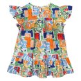 thumbnail image 4 of Haitryli Toddler Kids Girls Cotton Flying Sleeve Floral Dress Summer Beach Holiday Playwear Sundress Colorful 4-5, 4 of 7