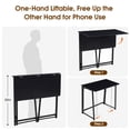 thumbnail image 3 of EDX Folding Computer Desk, 31.5 Inch Compact Foldable Writing Workstation for Small Spaces, Easy Assembly Space-Saving Home Office Table, Oak Finish,Black, 3 of 7
