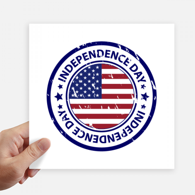 USA Independence Day Flag Postmark Pattern Sticker Tags Wall Picture Laptop Decal Self adhesive