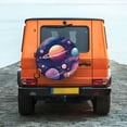 thumbnail image 6 of Wukai Planet Pastel Galaxy Print Spare Tire Cover for RV Trailer,Waterproof PVC Faux Leather Wheel Cover Fit for Truck,Trailer,RV,SUV,Camper and Most Vehicle-16 inch, 6 of 6