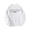 thumbnail image 3 of Sudadera para Mujer Camisa Tops Túnica Impresión de Letras Trajes Ropa Deportiva Jersey de Cuello Redondo para Deportes Uso Diario Vacaciones Calle , M, 3 of 10