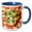 Blue/White, variant on 3drose, Geometric Balance Underscores This Salad Illustration, 11oz Two-tone Green Mug