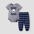 thumbnail image 2 of PatPat Pyjamas Assortis pour la Famille « Early AWAKE » avec Visage d'Ours à Rayures (Résistant aux Flammes), 2 of 5