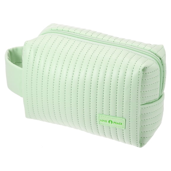 Faux Leather Makeup Bag Large Makeup Bag Make Up Brush Organizer Bag Toiletry Bag for Women Green