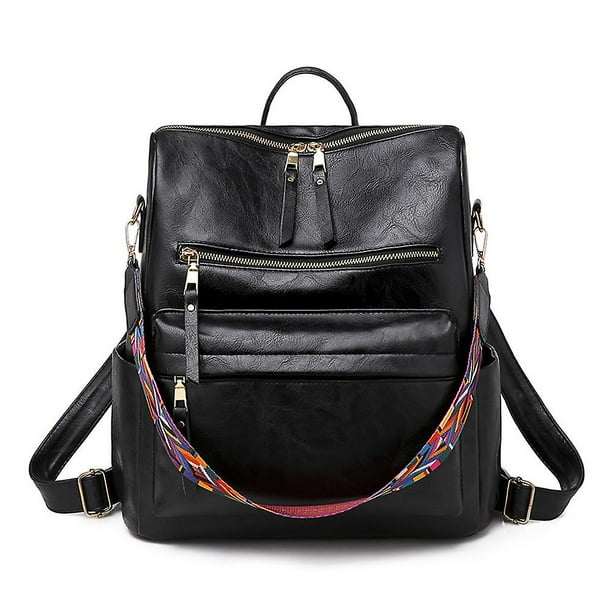 Mochila de moda para mujer, bolsos de diseño multiusos y bolso de hombro, bolso de viaje, con correa colorida