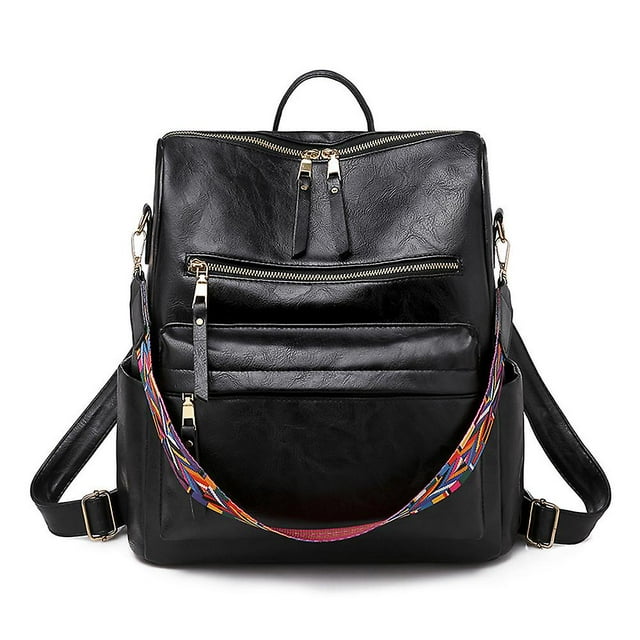 Mochila de moda para mujer, bolsos de diseño multiusos y bolso de hombro, bolso de viaje, con correa colorida