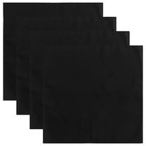 Set of 4 Black Cloth Napkins 17x17 inch Washable Polyester Reusable Fabric Cocktail Napkins for Party, Wedding, Banquet, Dining Table Decor