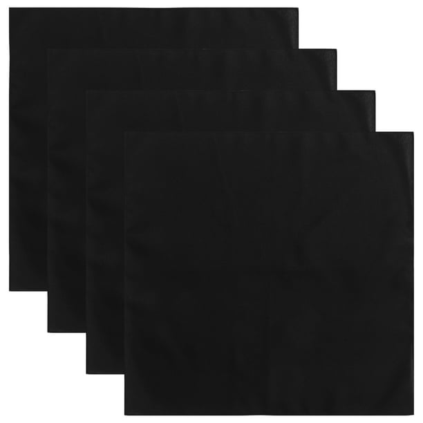 GOOHOCHY Juego de 4 servilletas de tela de poliéster negro de 43 x 43 cm, lavables, reutilizables y para cóctel, para bodas, fiestas, banquetes y decoración navideña.