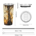 thumbnail image 2 of 20oz Insulated Stainless Steel Tumbler,Pumpkin Lantern Black Cat Double Wall Vacuum Travel Coffee Mug, 2 of 8