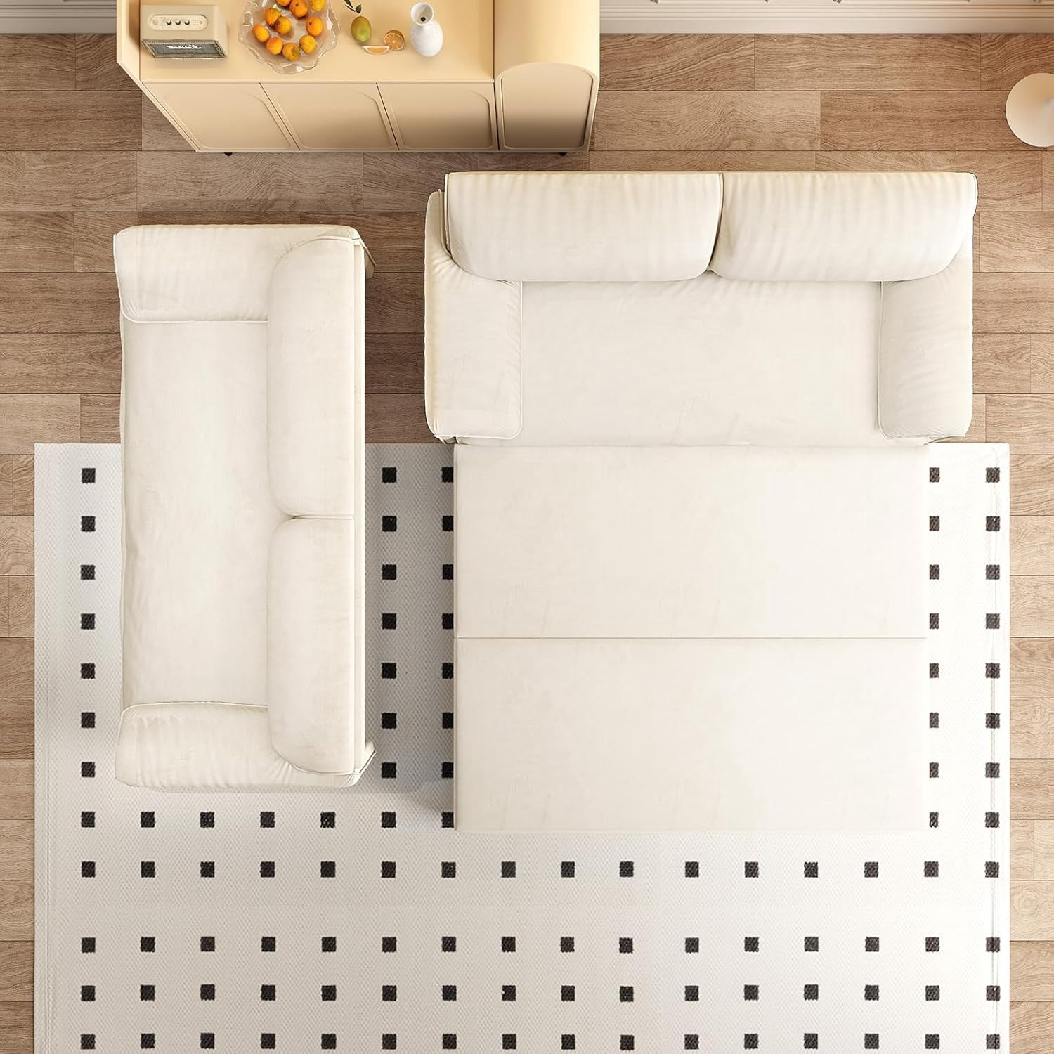 66" Queen Pull Out Sleeper Sofa, 3‑in‑1 Velvet Convertible Loveseat with Side Storage for Apartment Bedroom