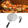 thumbnail image 3 of Stainless Steel Pizza Peel Set With Foldable Handle, Includes Pizza Cutter, Perfect For Baking Pizzas, Bread, And More, 3 of 8