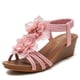 thumbnail image 2 of Zapatos romanos de cuña para mujer, sandalias de vacaciones con flores Retro bohemias de verano, zapatos de mujer de talla grande, 2 of 4