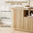thumbnail image 5 of MARNUR Fluted TV Stand for TVs up to 65", 55" Modern Media Console with 3-Sided Fluted Design, Push-to-Open Doors for Living Room, Oak, 5 of 11