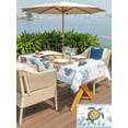 thumbnail image 4 of Outdoor Tablecloth with Umbrella Hole and Zipper, Coastal Turtle Rectangle Table Cloth 60x84 Inch Waterproof Tablecloth, Ocean Nautical Starfish Conch Seashells Picnic Table Cover for Patio Camping, 4 of 7