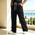 thumbnail image 5 of Dvprdro Mens Sweatpants Cargo Wide Leg Elastic Waist Drawstring Baggy Pants Casual Athletic Open Bottom Lounge Workout Outdoor Joggers with Pockets, 5 of 7