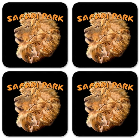 Vinyl Drink Coasters - Set of 4 - Safari Park
