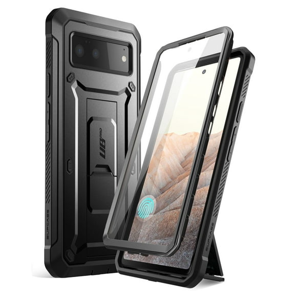 SUPCASE Unicorn Beetle Pro Series Case for Google Pixel 6 [Not for Pixel 6 Pro], Full-Body Rugged Holster & Kickstand Case with Built-in Screen Protector (Black)