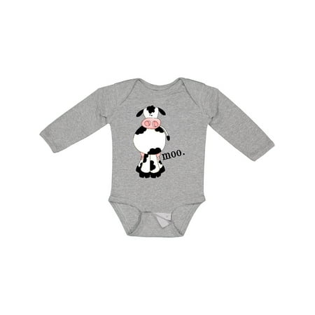 

Inktastic Cow-moo. Gift Baby Boy or Baby Girl Long Sleeve Bodysuit