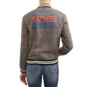 EV1 from Ellen DeGeneres Wool Plaid Love Flag Bomber Jacket Women's