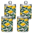 thumbnail image 2 of 2PCS Clear Storage Jars Cotton Swabs Cans Translucent Plasticental Floss Cans Cotton Pads Cans Bathroom Canisters Yellow Lemon Seamless, 2 of 7