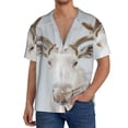 thumbnail image 3 of Fotbe White Reindeer Portrait print Short Sleeve Button Down Shirts for Men Casual Summer Beach Wrinkle Free Shirt-Medium, 3 of 7