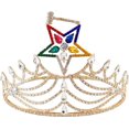 thumbnail image 1 of Masonic OES Matron Gold Plated Rhinestones O.E.S Adjustable Crown With Gavel, 1 of 4
