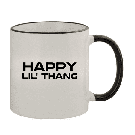 

Happy Lil Thang - 11oz Ceramic Colored Rim & Handle Coffee Mug Black