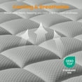 thumbnail image 4 of MATBEBY Full Size Mattress Pad - Cooling Breathable Mattress Topper, Quilted Fitted Mattress Protector, Pillow Top Mattress Cover with 8-21" Deep Pocket, Machine Washable, Light Grey, 54x75 Inches, 4 of 16