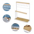 thumbnail image 5 of ODOMY Jewelry Holder Wooden Ring Tray and Hooks Storage 3 Tier Necklace 8PCS Hooks for Necklaces Bracelets, Rings, Watches Desk Hanging Desk Organizer Stand, 5 of 7