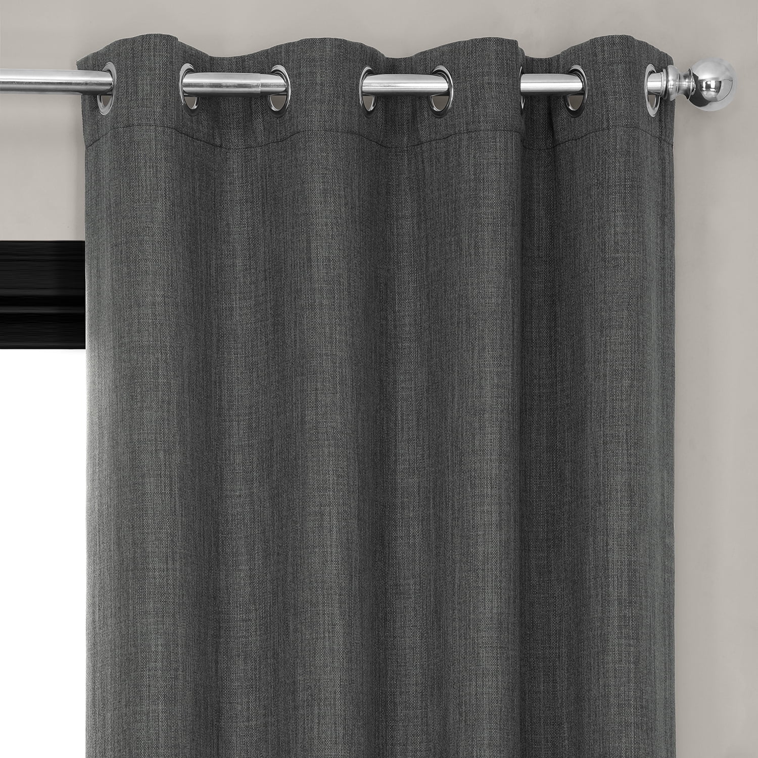 HPD Half Price Drapes Dark Gravel Grommet Faux Linen Room Darkening Curtains for Bedroom & Living Room Curtains (1 Panel), Door & Window Curtains 120 inches long, Grommet Curtains, 50W X 120L