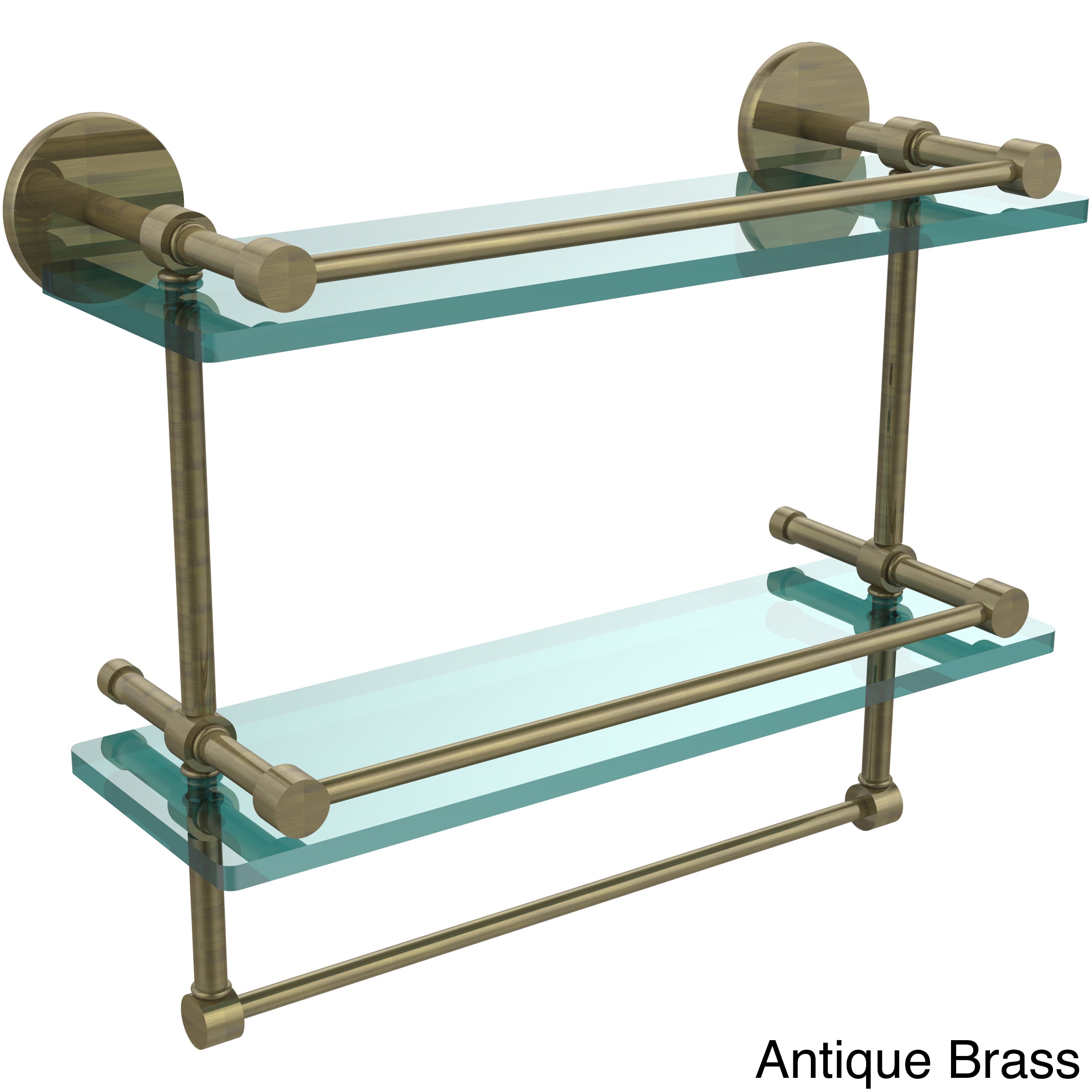 16 Inch Gallery Double Glass Shelf with Towel Bar - P1000-2TB/16-GAL-PC - image 5 of 5