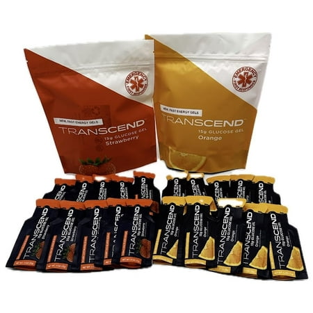 Transcend 15g Glucose Gel Raises Blood Sugar Fast - Orange & Strawberry Assortment (20)