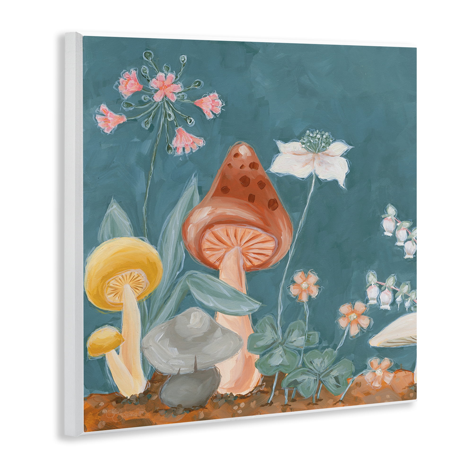 Stupell Industries Forest Floor Mushrooms Plants & Flowers Painting Unframed Art Print Wall Art, 12 x 12
