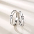 thumbnail image 6 of Couple Rings Sterling Silver Heart Shaped with Gem Inlays Adjustable Opening 925 Silver Purity Romantic Rings Holiday Gift for Her and Him Anniversary Jewelry, 6 of 6