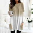 thumbnail image 2 of WEAIXIMIUNG Long Sleeve Shirts for Women V Neck for Work Women Autumn and Winter Casual Fashion Round Neck Long Sleeve Long T Shirt Top Pocket Puff Sleeve Print Top, 2 of 4