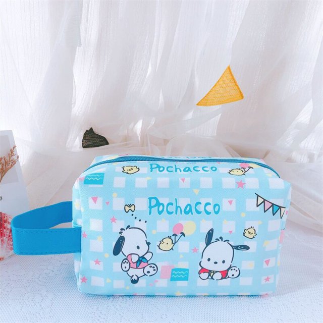 Estuche de cosméticos Kawaii Sanrio Hello Kitty Kuromi Cinnamoroll, Linda caja de almacenamiento de belleza portátil impermeable, bolsa de lavado de viaje para niñas Fivean unisex