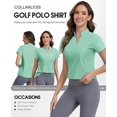 thumbnail image 6 of JoyGirl Womens Golf Polo Shirts Quick Dry Tennis Tops Shirt Collarless V Neck Pickleball Outfits for Women Moisture Wicking, 6 of 8