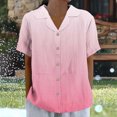 thumbnail image 2 of Women's Short Sleeve V Neck Loose Fit T-Shirt Tops Blouses Tees Solid Color Casual Daily Wear Vacation Travel Loungewear Fashion Essential Gift for Women | CSEONE,Pink L, 2 of 9