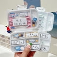 thumbnail image 3 of Sanrioes-caja de Medicina de Anime Kuromi Cinnamoroll My Melody, contenedor organizador de tabletas, pastillero de viaje portátil, caja de dulces, regalos, 3 of 4