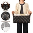 thumbnail image 5 of Collapsible Storage Bins Fabric Shelf Baskets with Handles Closet Organizer Elegant Grid Lines 16.9x11.4x7.7, 5 of 8