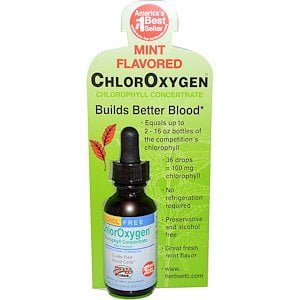 - Herbs Etc., ChlorOxygen, Chlorophyll Concentrate, Alcohol Free, Mint Flavored, 1 fl oz (29.5 ml) (Pack of 2)