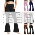 thumbnail image 3 of Ashyfjp Sport Workout Flared Yoga Pants for Women Solid Wide Elastic Waist Soft Comfortable Full Length Bottoms Ideal for Daily Yoga Training Wear, Size (S-XXL), 3 of 9