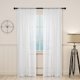 thumbnail image 1 of Cortinas blancas transparentes largas para sala de estar, 2 paneles con ojales de lino sintético, filtrantes de luz, de gasa transparente, hasta el suelo, para dormitorio, puerta de patio, ventana, 1 of 8