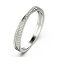 thumbnail image 2 of Crossing Style 0.45ct Diamond Moissanite 18K White Gold Over Silver Wedding Band, 2 of 4