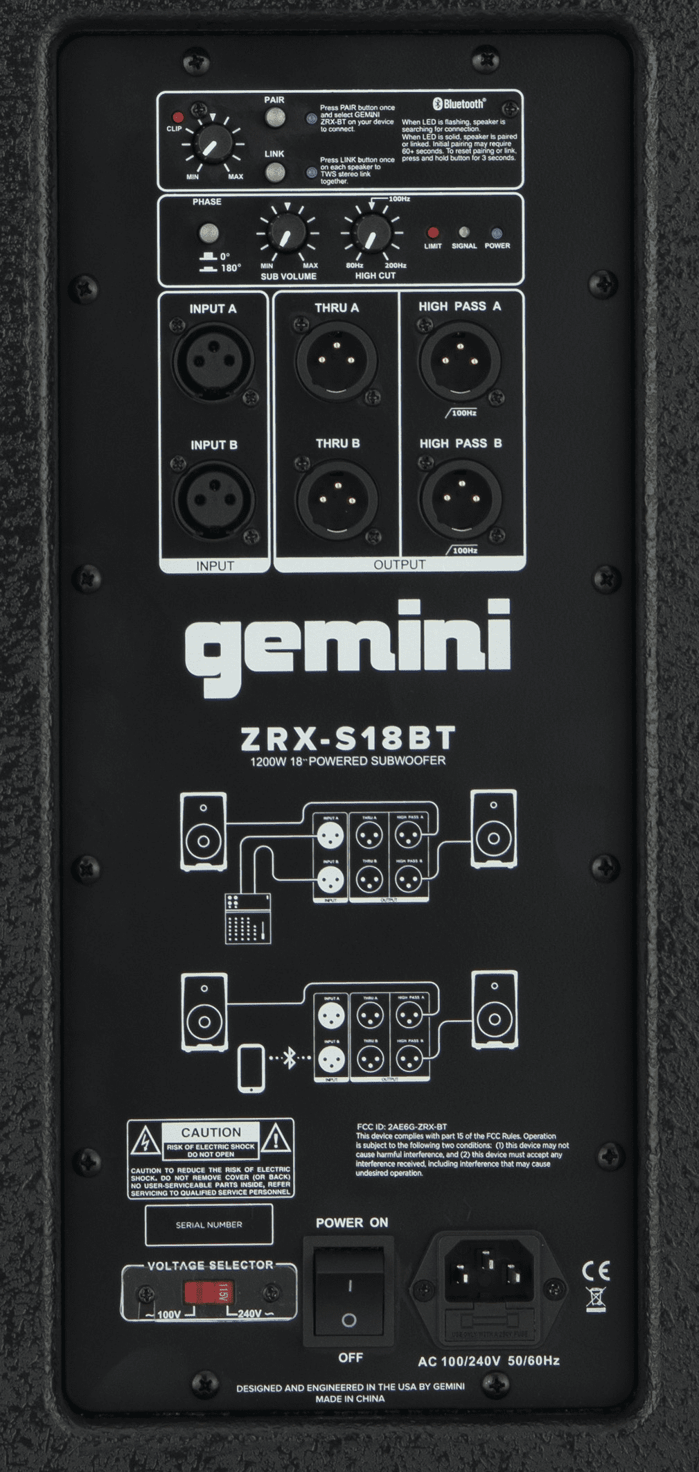 Free Shipping! Gemini Sound 18-Inch Bluetooth Subwoofer - 600W RMS