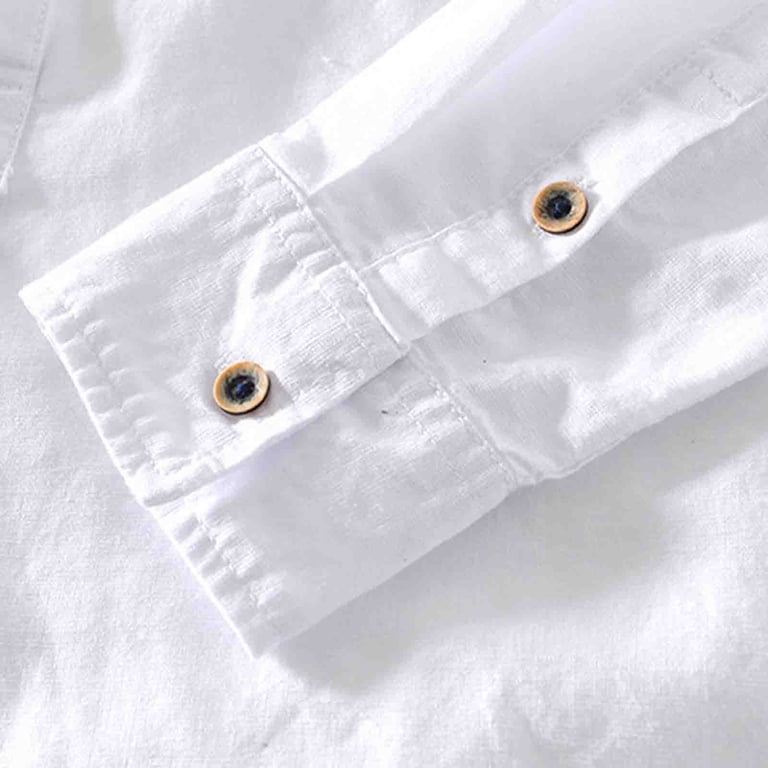 lkfuzj Cotton Linen Shirts for Men Casual Lightweight Long Sleeve